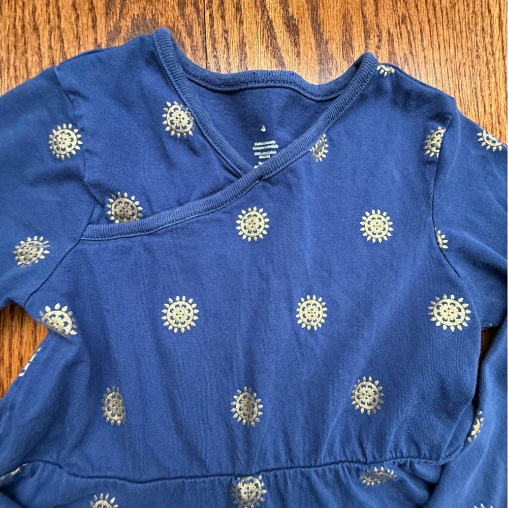Tea Collection Long Sleeve Wrap Neck Dress 4 - Picture 2 of 8